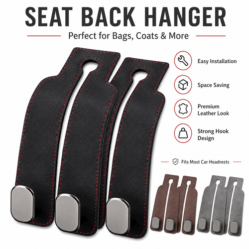 🚗stylish seat hooks – 10-second install, zero clutter.