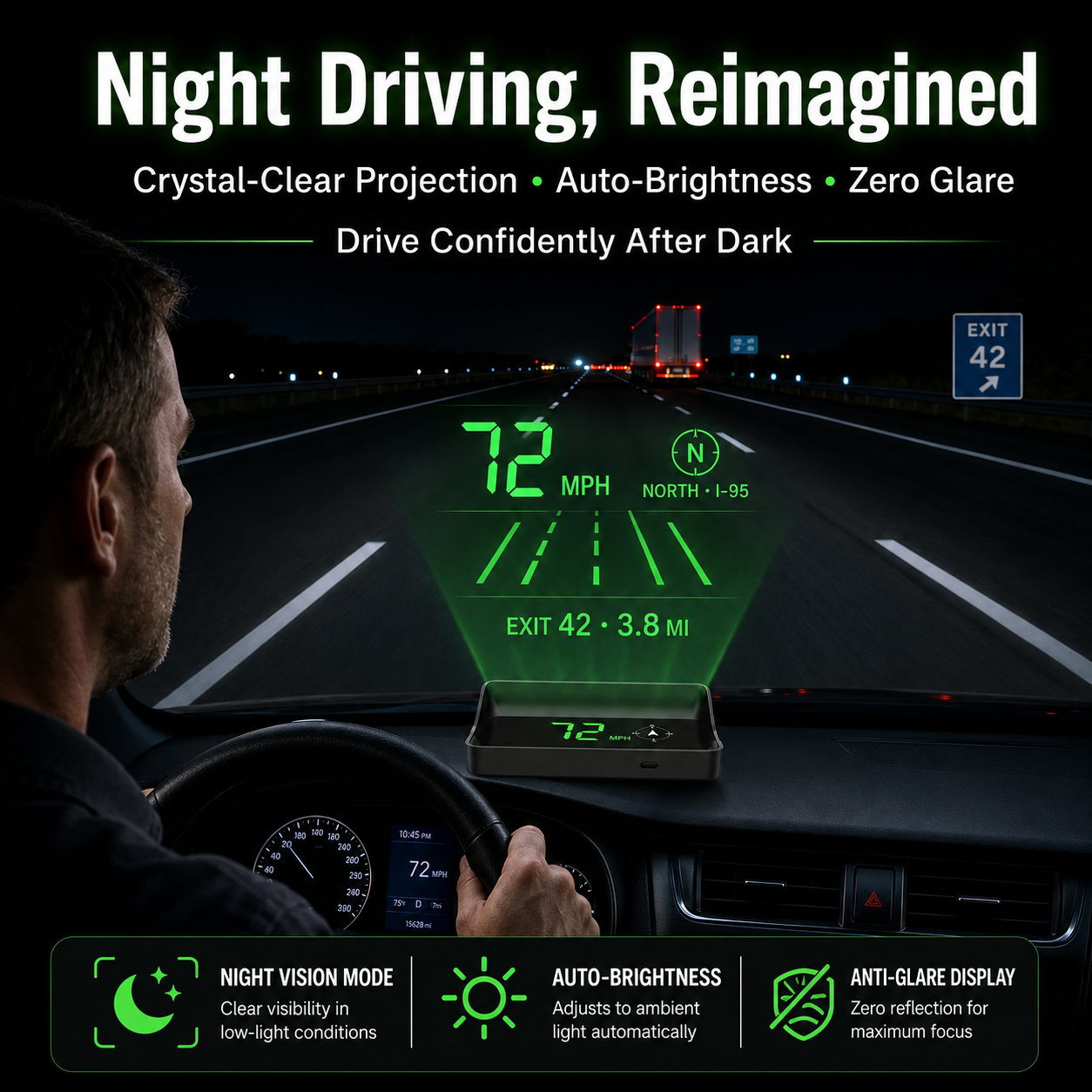 📟 GPS Head-Up Display with Real-Time Digital Speed Display