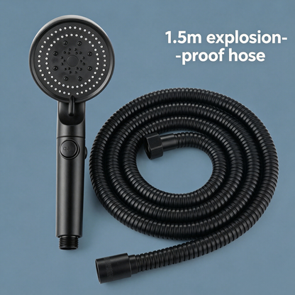 Large Panel Pressure Boost Shower Head with 5 Spray Modes and 360° Rotation