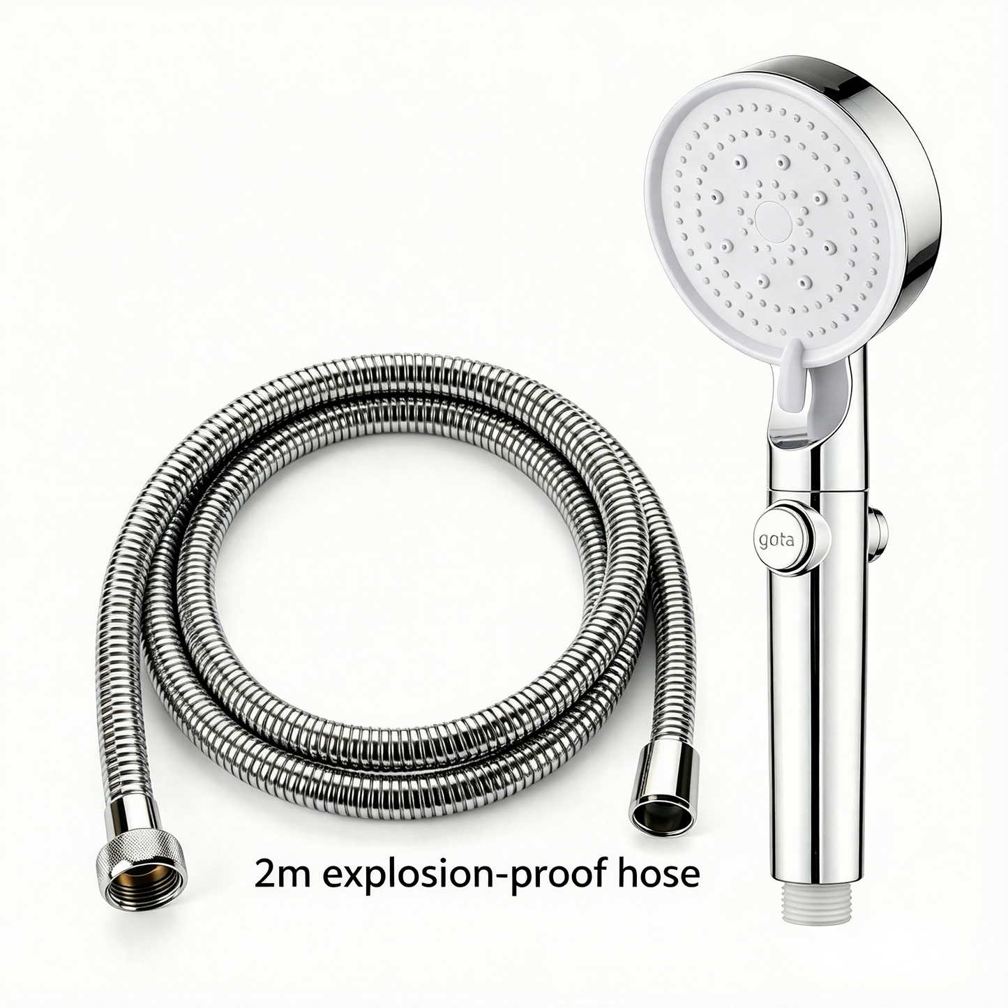 Large Panel Pressure Boost Shower Head with 5 Spray Modes and 360° Rotation
