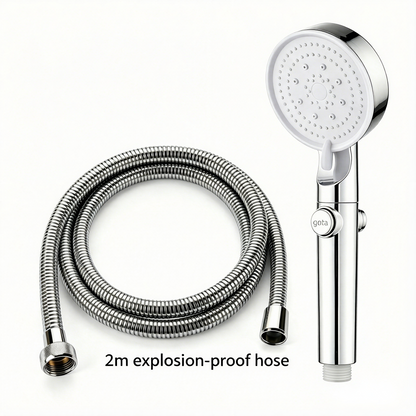 Large Panel Pressure Boost Shower Head with 5 Spray Modes and 360° Rotation