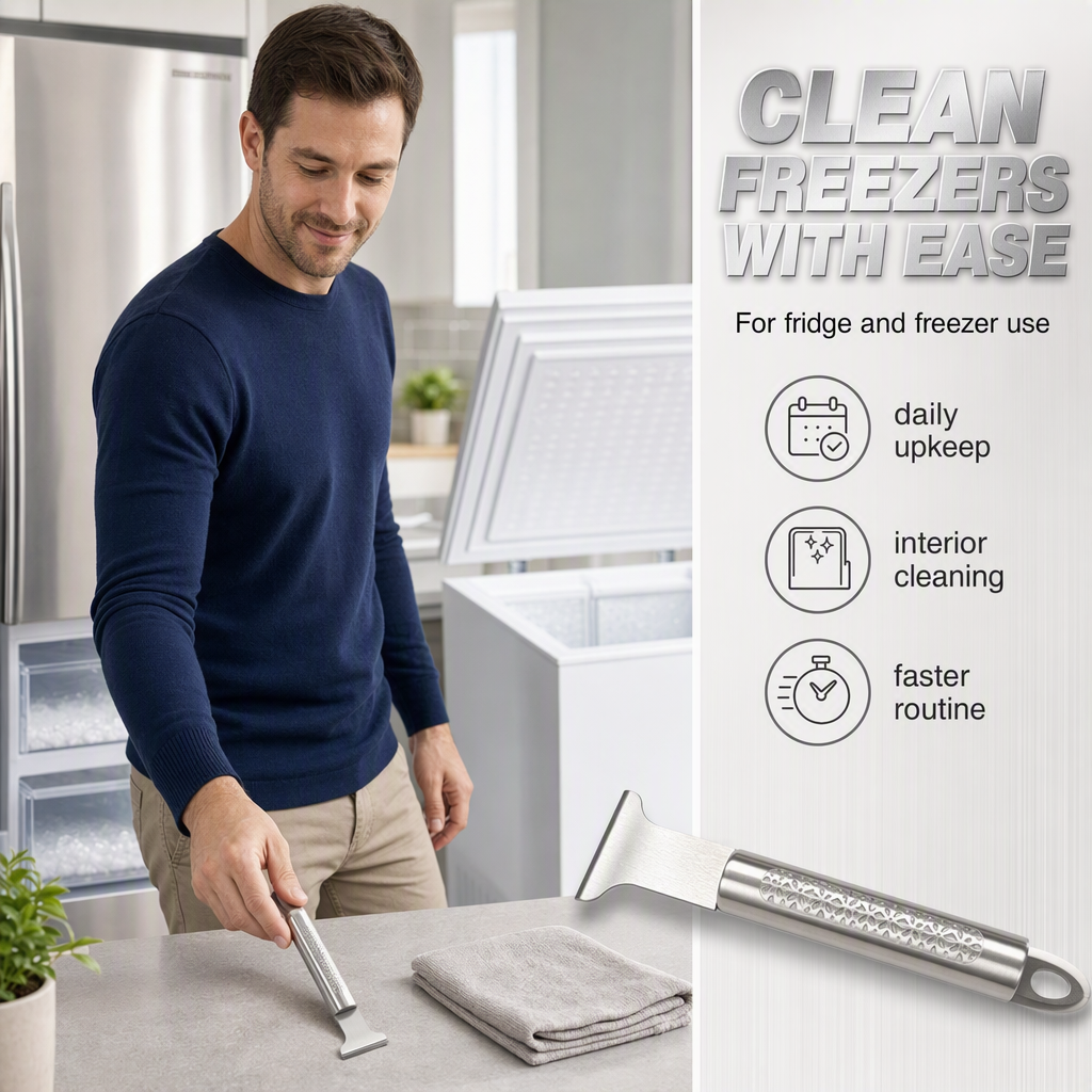🔥Buy 2 Get 3 Free🔥Stainless Steel Freezer Ice Scraper Tool