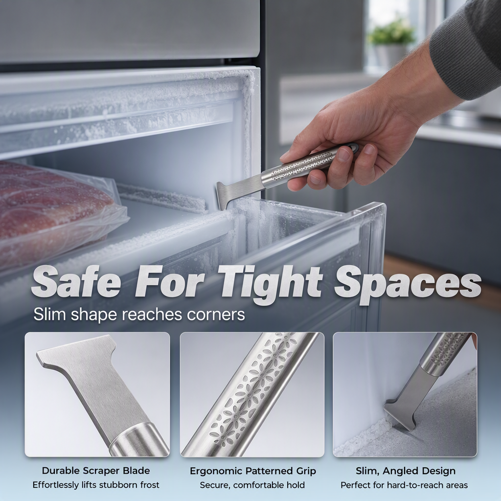 🔥Buy 2 Get 3 Free🔥Stainless Steel Freezer Ice Scraper Tool