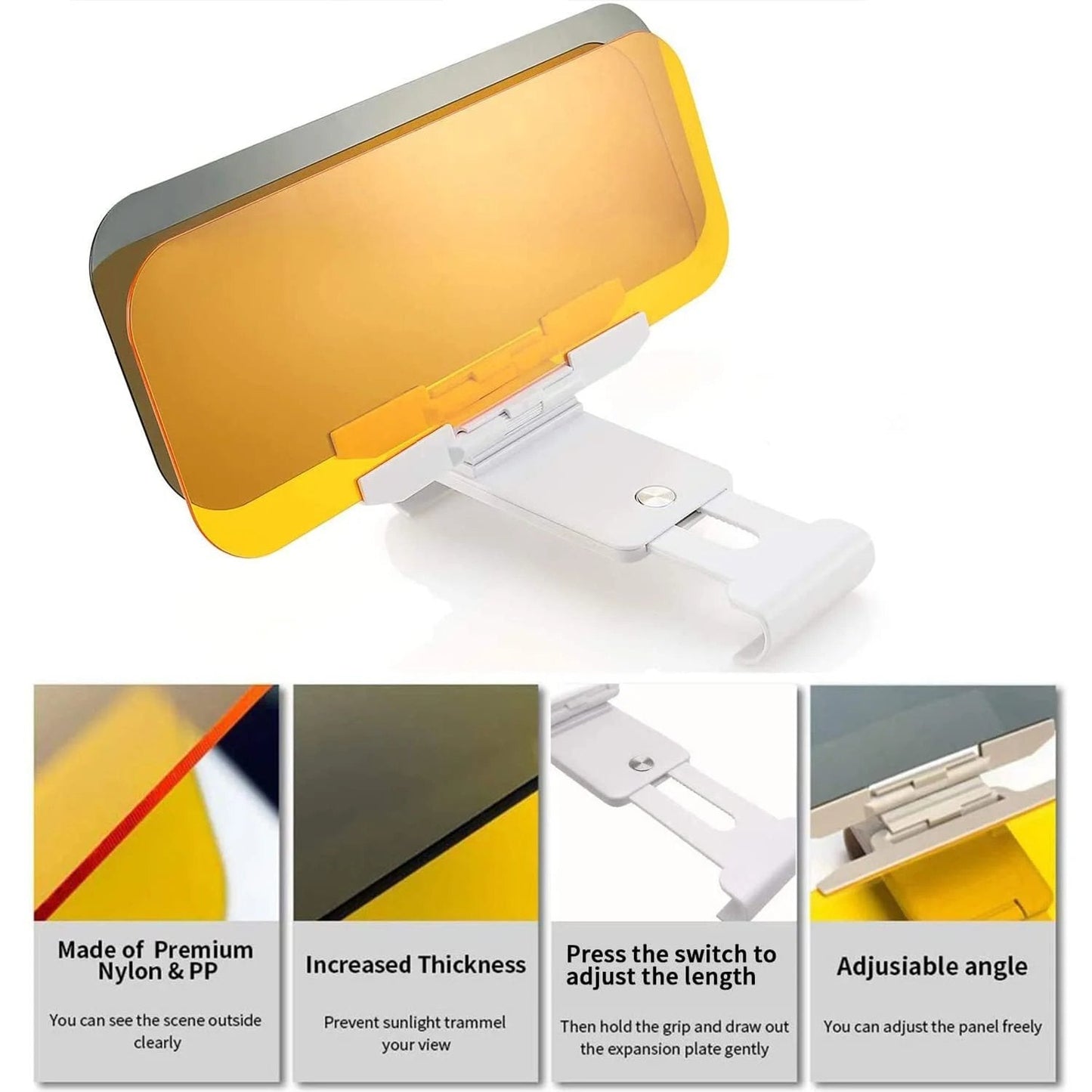 Dual Purpose Day Night Car Anti-Glare Sun Visor, Auto Night Driving Anti High Beam Glare Eye Protection Mirror