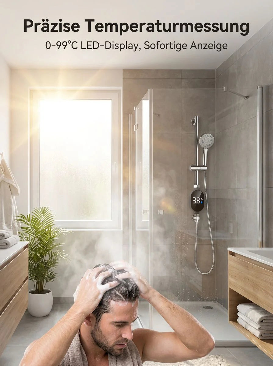 🚿 Duschthermometer – Sofortige Temperaturanzeige, wasserdicht & einfache Installation für mehr Sicherheit beim Duschen