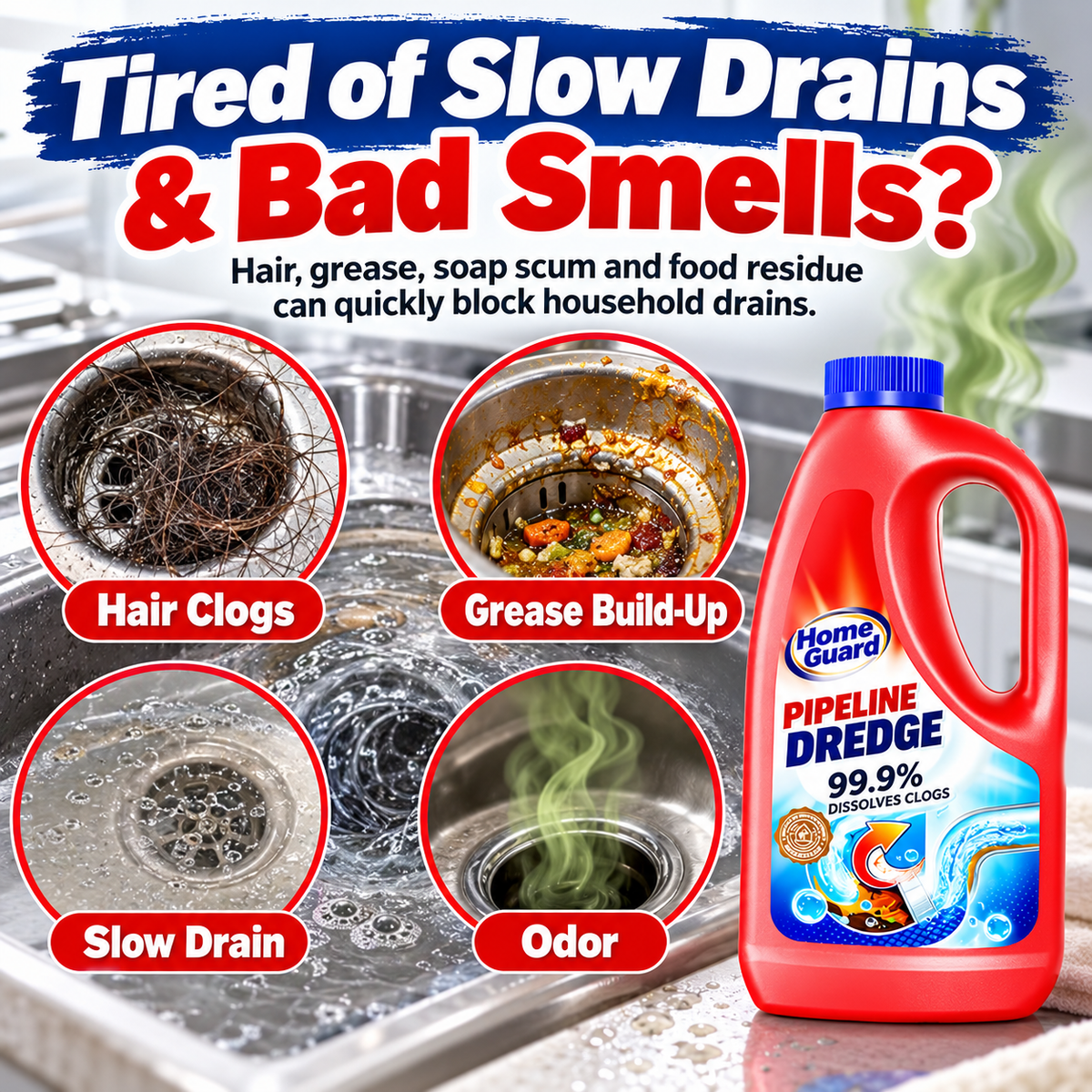 🧼 Large-size drain cleaner – 50% off! 🚿 Fast and highly effective—won’t damage your pipes. ✨