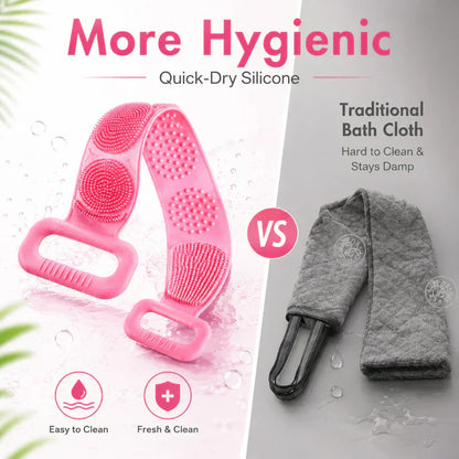 🛁Double-Sided Silicone Back Scrubber for Deep Exfoliating & Full Body Cleansing