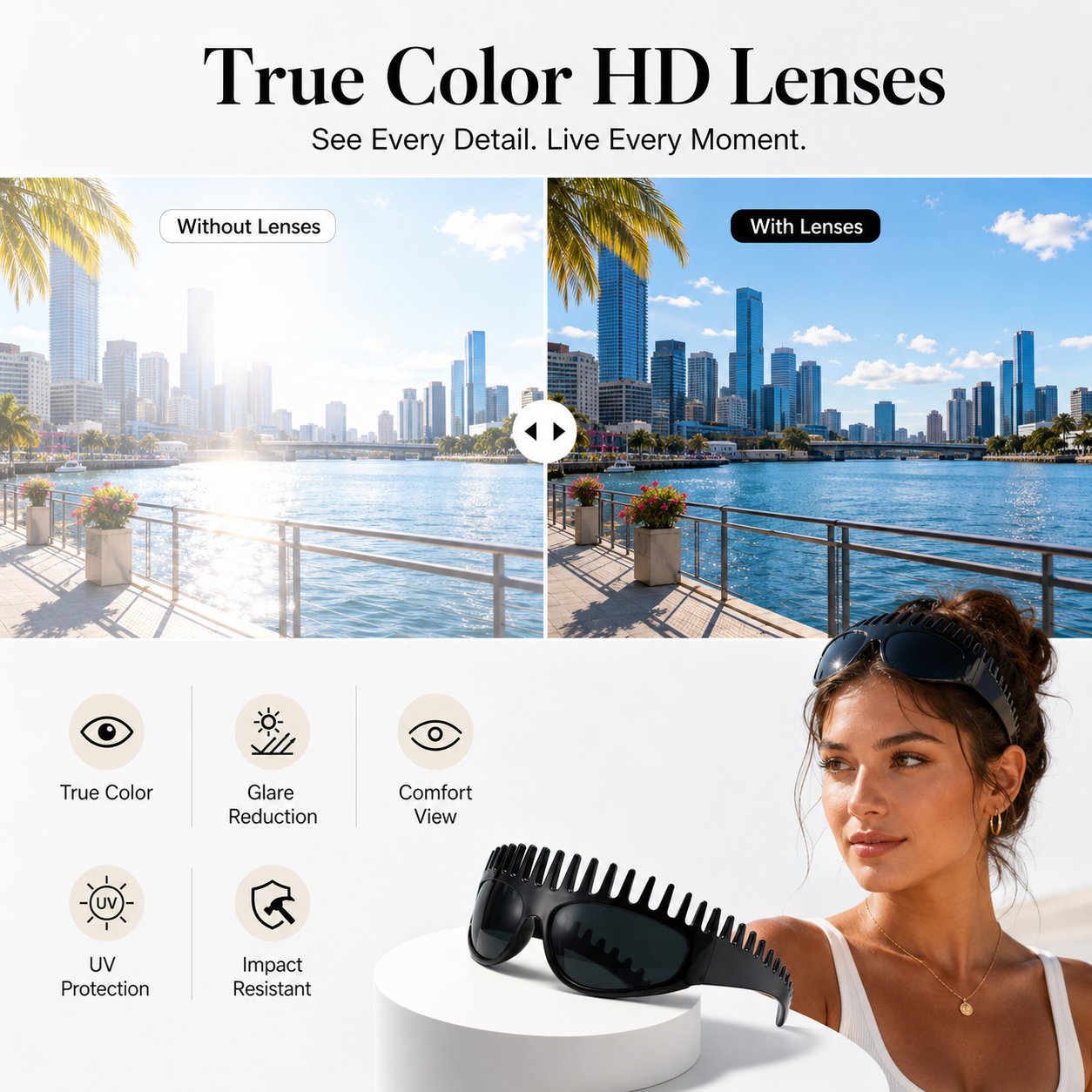 ✨New Fashion Square Sunglasses for Women – Light Luxury, UV Protection, Oversized Frame, Versatile & Streetwear Stylish! 🕶️