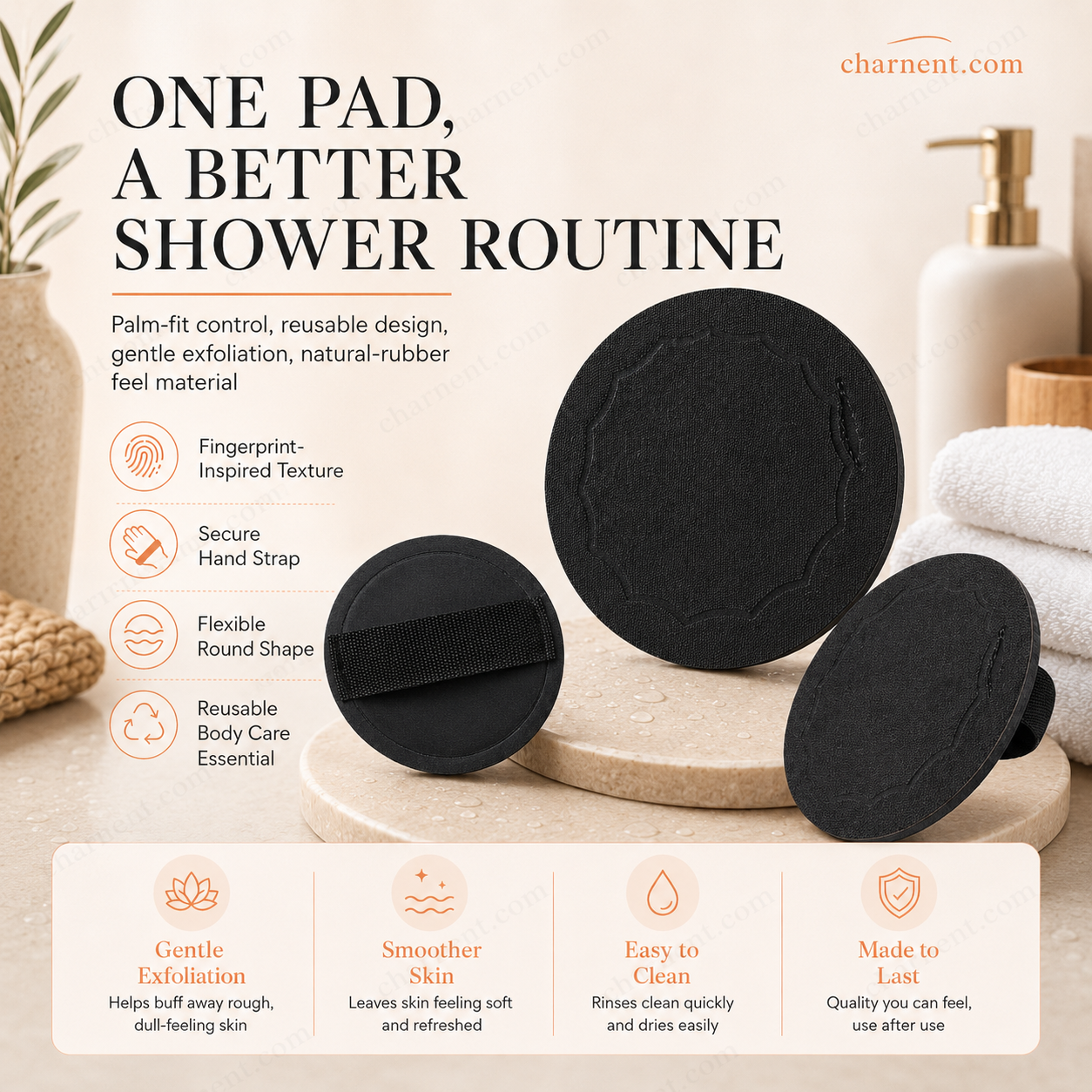 🛀Body Scrub Bath Pad For Smooth Clean Skin Gentle Exfoliation Deep Cleansing & Easy Rinse💞