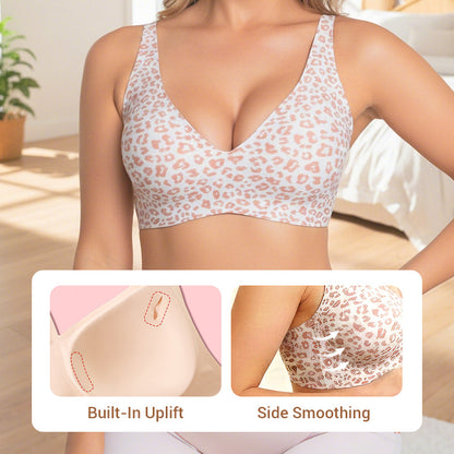 🏆 Last Day Special Price ! 💐Jelly Wireless Womens Comfortable Wireless Bras Push Up Bralettes Seamless Tshirts Bras Deep V Everyday Bras