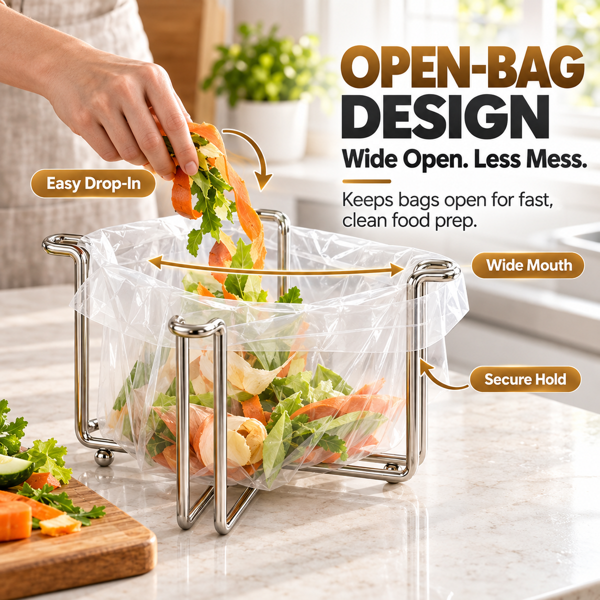 Buy 1 get 1 free✨ The Ultimate Foldable 304 Stainless Steel Trash Bag Holder