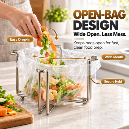Buy 1 get 1 free✨ The Ultimate Foldable 304 Stainless Steel Trash Bag Holder