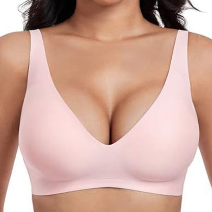 🏆 Last Day Special Price ! 💐Jelly Wireless Womens Comfortable Wireless Bras Push Up Bralettes Seamless Tshirts Bras Deep V Everyday Bras