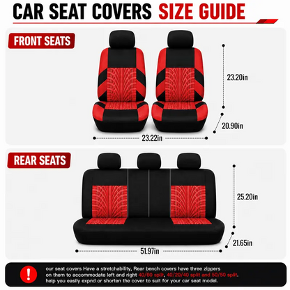 Universal car seat covers for 5-seater vehicles
