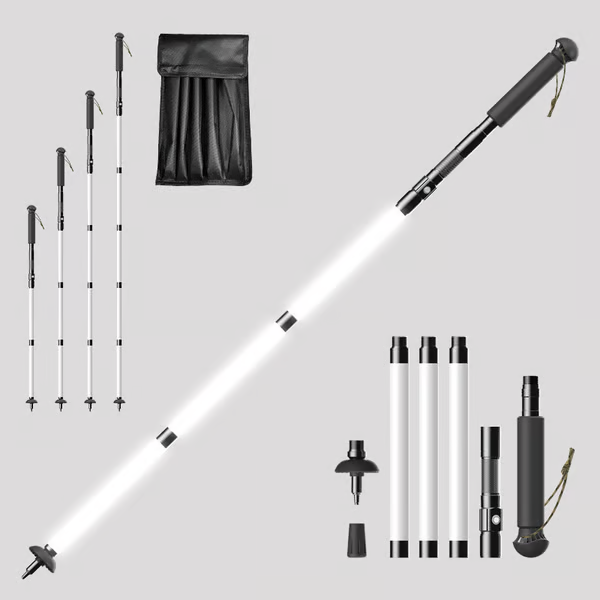 Luminous Tactical Trekking Poles – LED Lightweight Foldable Hiking Sticks