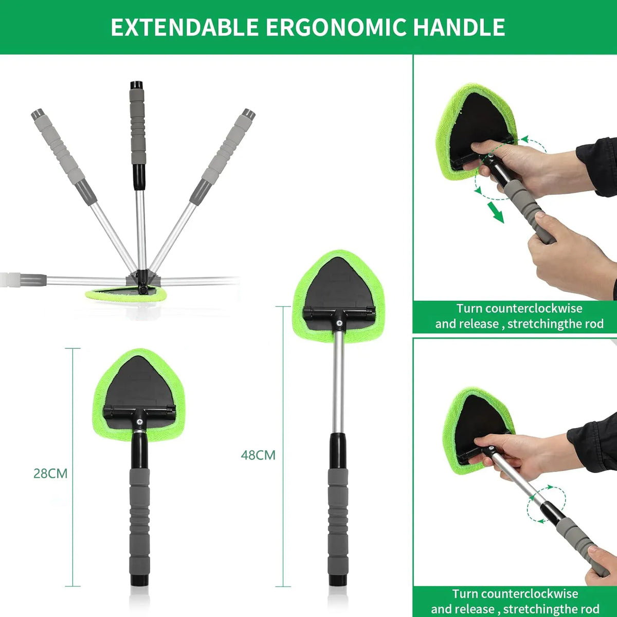 💥 💥50% OFF 🔥 Microfiber Extendable Car Window Cleaner (6-Piece Set)