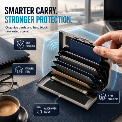 🔥Buy one get one free🔥RFID-Blocking Stainless Steel Card Wallet