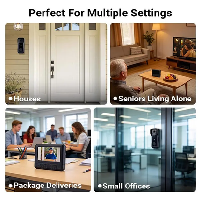 🔥Tired of Porch Pirates Stealing Your Packages? 4.3" Screen Wireless Video Doorbell with HD Infrared Night Vision & Two-Way Intercom