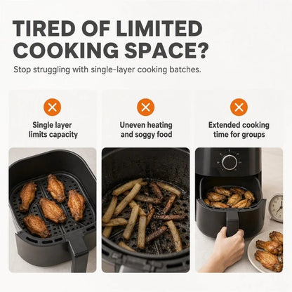 🔥Air Fryer Must-Have! 304 Stainless Steel Grill & Oil Drain Rack