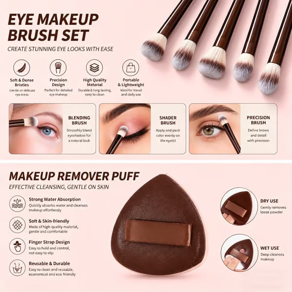 🔥 2026 New 17Pcs Celebrity Makeup Brush Set, Dense Soft Brushes Save Cosmetics for Flawless Makeup