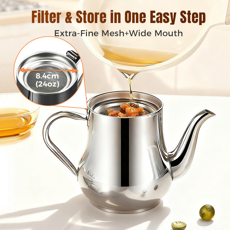 ⏳🔥 1700ml Large Capacity – 50% Off for a Limited Time! ⏰ 316 Stainless Steel Oil-Filtering Pot