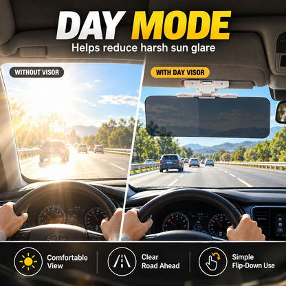⏳ Limited-Time Buy 1 Get 1 Free ⏰ Universal HD Anti-Glare Car Sun Visor (Day & Night Use)