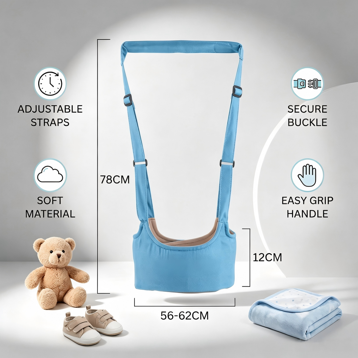🔥 HOT SALE 50%OFF 🍼Adjustable Baby Walking Harness With Safety Strap Secure Support For Toddlers Learning To Walk