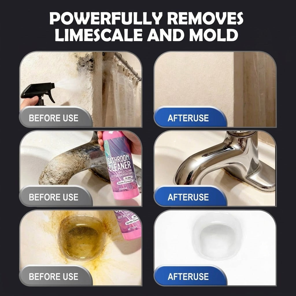 💗LAST DAY SALE 50% OFF💕(300ml) Bathroom Cleaner: Instantly restores shine, no harsh odor.