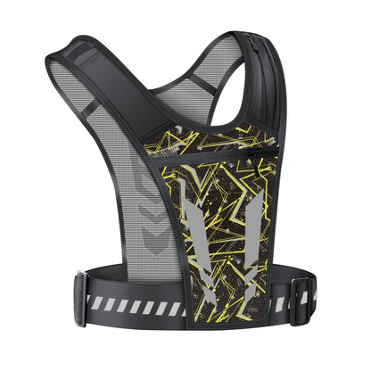 Lightweight Adjustable Reflective Running Vest with Phone Pocket Breathable Mesh Jogging for Men Women
