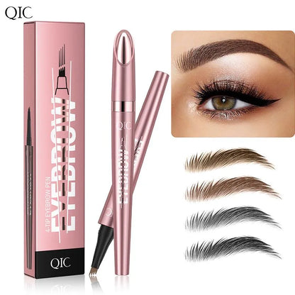 ✨4‑Tip Micro Brow Pen | Waterproof Long‑Lasting Liquid Eyebrow Pen
