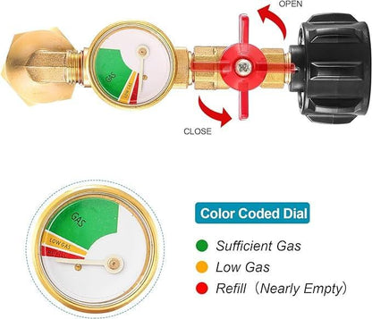 🔥 Top 90° Elbow Propane Refill Adapter With Pressure Gauge