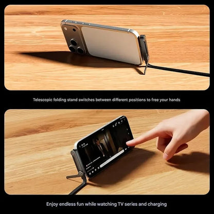 🔥Buy 1, Get 1 Free ⚡ 2-in-1 Invisible Holder Charger Cable - 240W Fast Charging Cord with Built-In Phone Stand