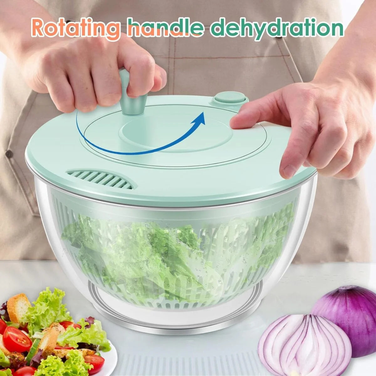 🥗 5-In-1 Salad Spinner & Vegetable Cutter For Faster Meal Prep
