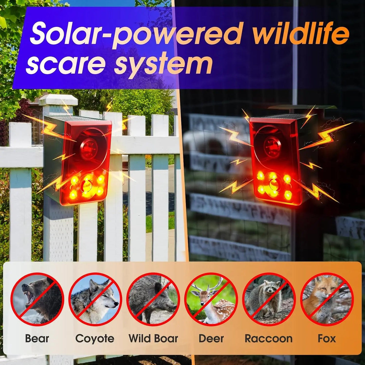 📢 Last Day Sale 50% OFF💥Solar Outdoor Motion SensorAlarm - Dog Barking & GunshotSound, Support Recording andVolume Adjustment