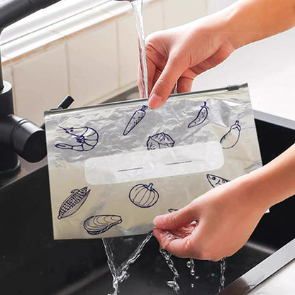 🍲Buy 1 Get 1 Free🥗100 Pieces Reusable Aluminum Foil Storage Bags Keep Food Fresh Protected And Ready To Use