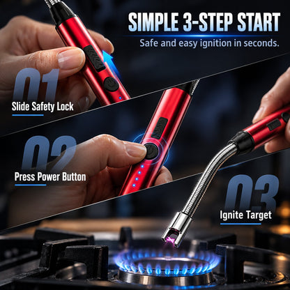 🔥Buy 1 Get 1 Free🔥360 Degree Flexible Arc Lighter Windproof Rechargeable Electric Lighter With LED Battery Indicator