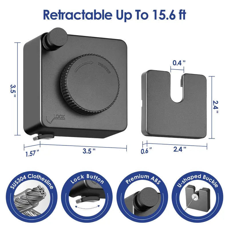 🔥Space-Saving Invisible Wall Mounted Clothesline With Slow Auto Retraction