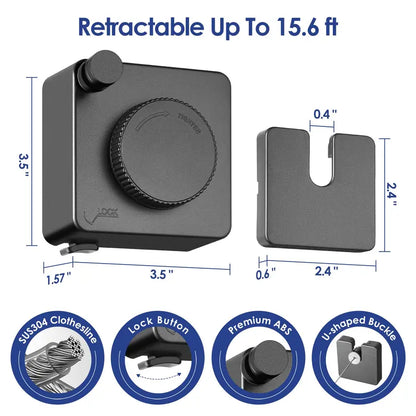 🔥Space-Saving Invisible Wall Mounted Clothesline With Slow Auto Retraction