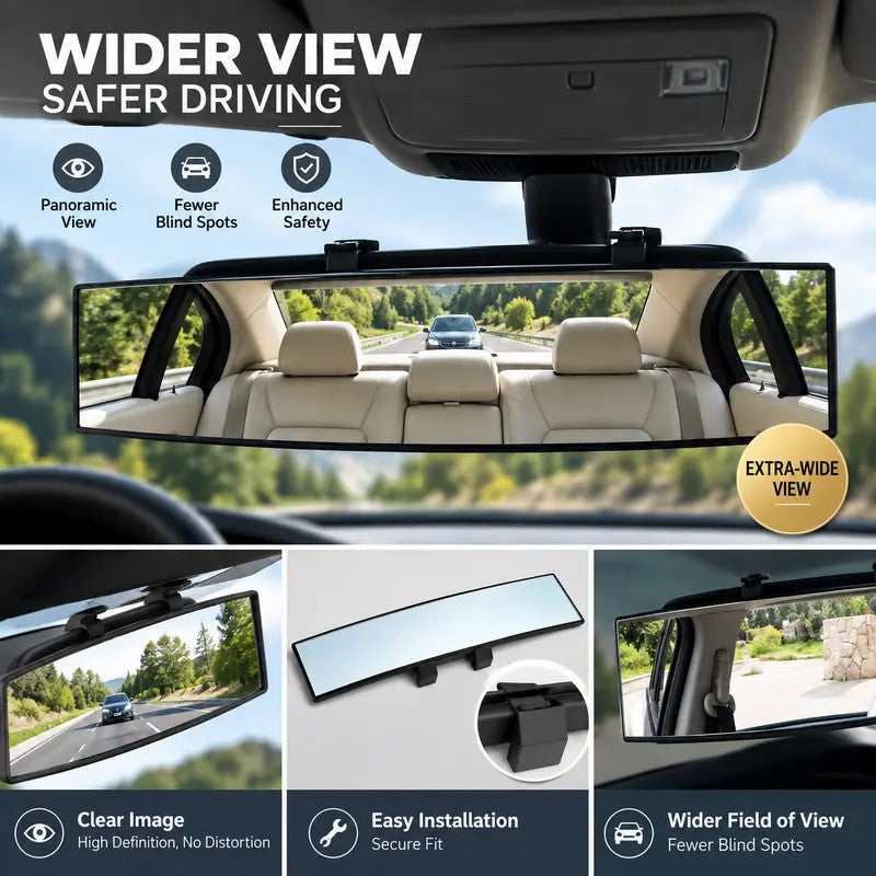 💥Buy 1, Get 1 Free 🚗HD Convex Panoramic Rearview Mirror, Clip-On Car Interior Mirror ☀️