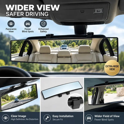 💥Buy 1, Get 1 Free 🚗HD Convex Panoramic Rearview Mirror, Clip-On Car Interior Mirror ☀️