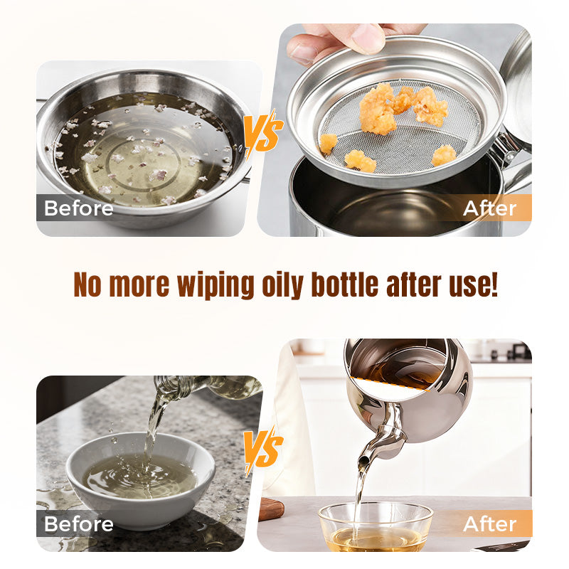 ⏳🔥 1700ml Large Capacity – 50% Off for a Limited Time! ⏰ 316 Stainless Steel Oil-Filtering Pot
