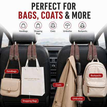 🚗stylish seat hooks – 10-second install, zero clutter.