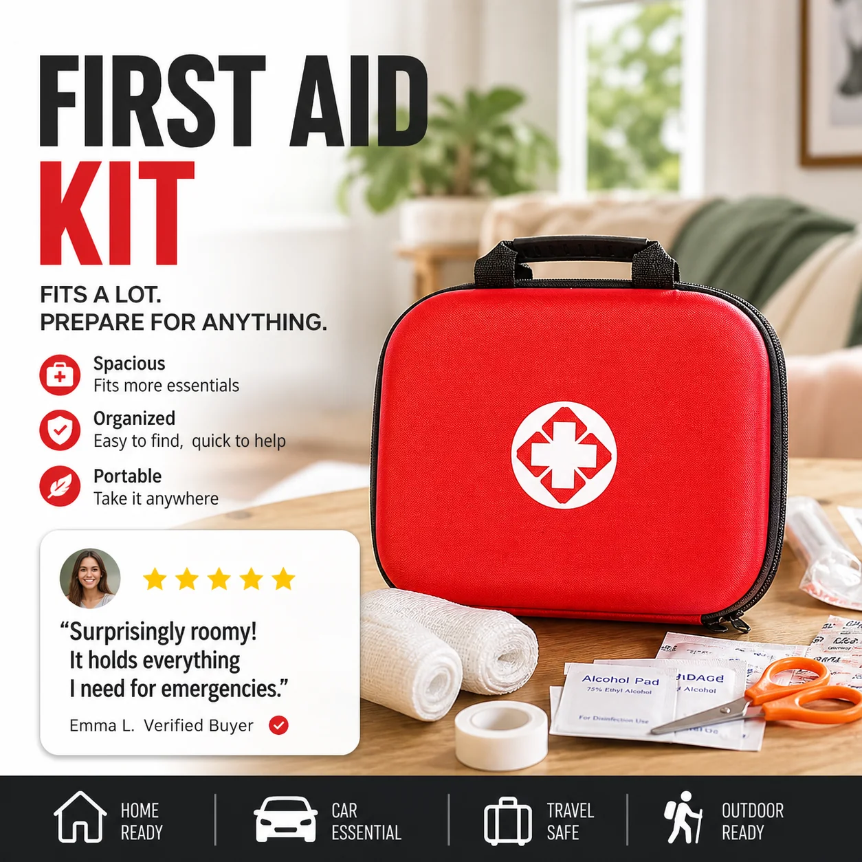 🔥26-Piece Portable First Aid Kit – Be Prepared for Every Emergency