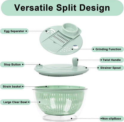 🥗 5-In-1 Salad Spinner & Vegetable Cutter For Faster Meal Prep