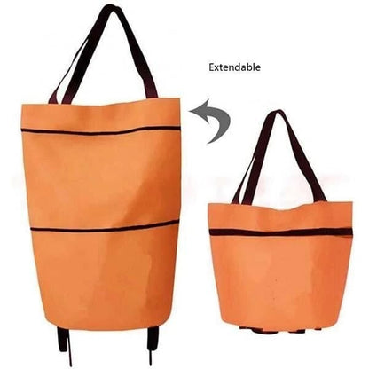 🔥 Limited Time 50% OFF 🛒 2-in-1 Foldable Grocery Bag & Rolling Cart