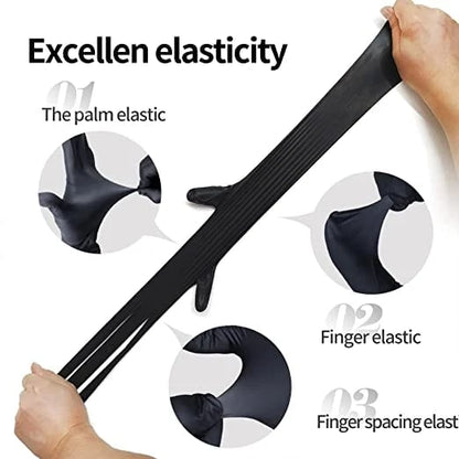 Disposable Black Nitrile Gloves Safety Tools For Household Cleaning(100 pcs)