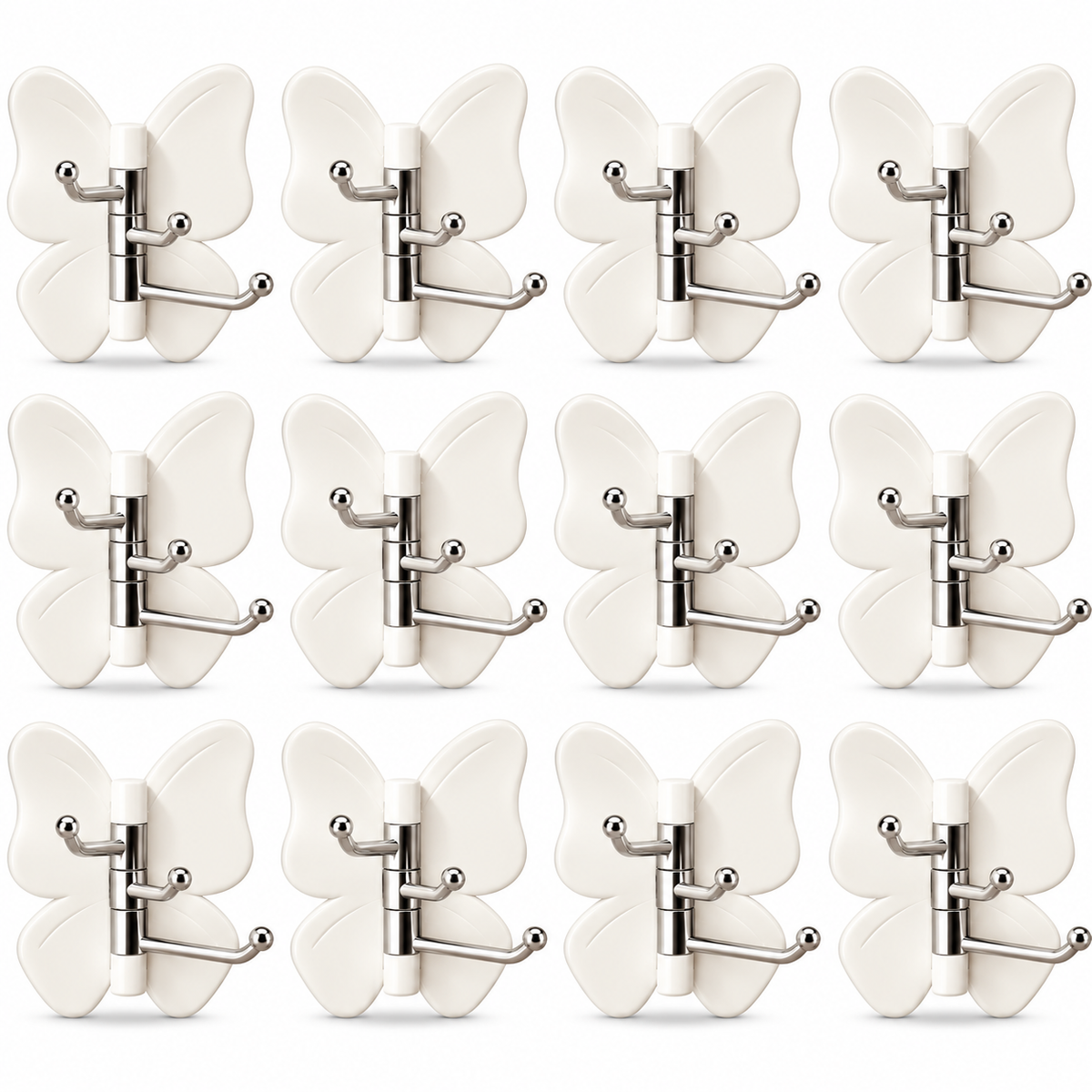 🦋 Buy 1 Get 1 Free 🎁 4-Piece Set of Rotating Butterfly-Shaped Hooks