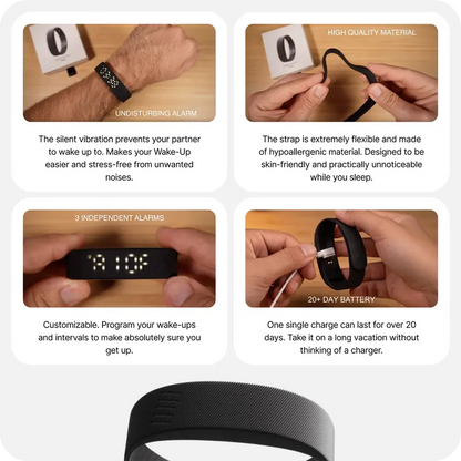 ⏰Silent Vibration Alarm Clock - Wrist-Worn Wake-Up Watch for Heavy Sleepers