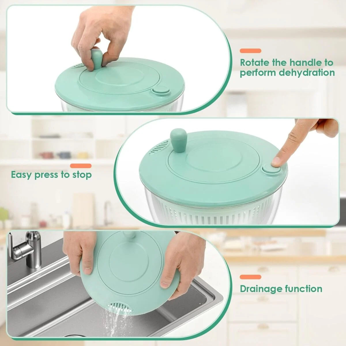 🥗 5-In-1 Salad Spinner & Vegetable Cutter For Faster Meal Prep