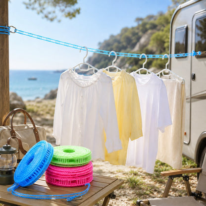 ✨Need a sturdy travel drying line? Heavy-Duty Portable Adjustable Clothesline with Dual Hooks for All Scenes!
